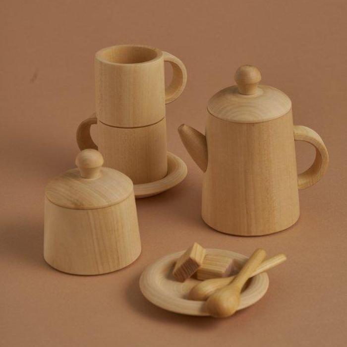 Wooden Tea Set - Natural - Mini Village