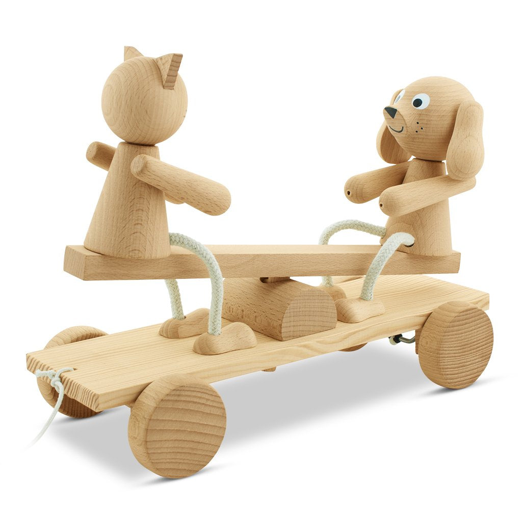 Wooden See Saw Pull Along - Carl & Coco - Mini Village