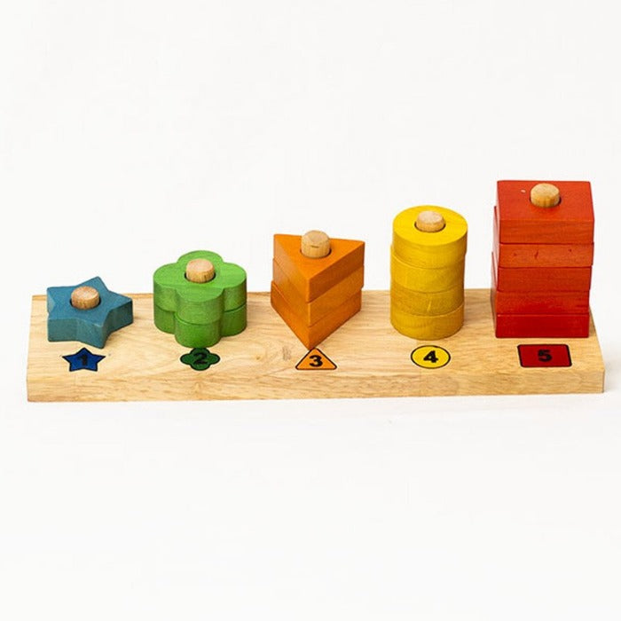 Wooden Counting Stair Stacker - Mini Village
