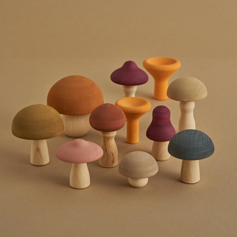 Wooden Mushrooms Set (PRE ORDER) - Mini Village