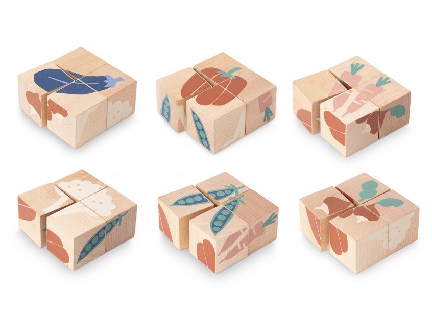 Veggies Wooden Cubes - Mini Village